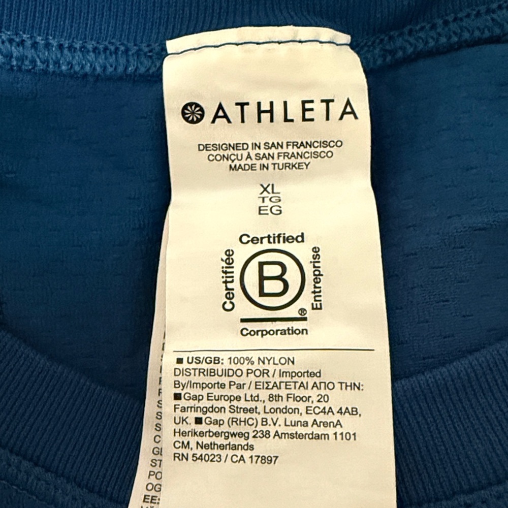 Athleta Navy Short Sleeve Tee - Picture 2 of 7
